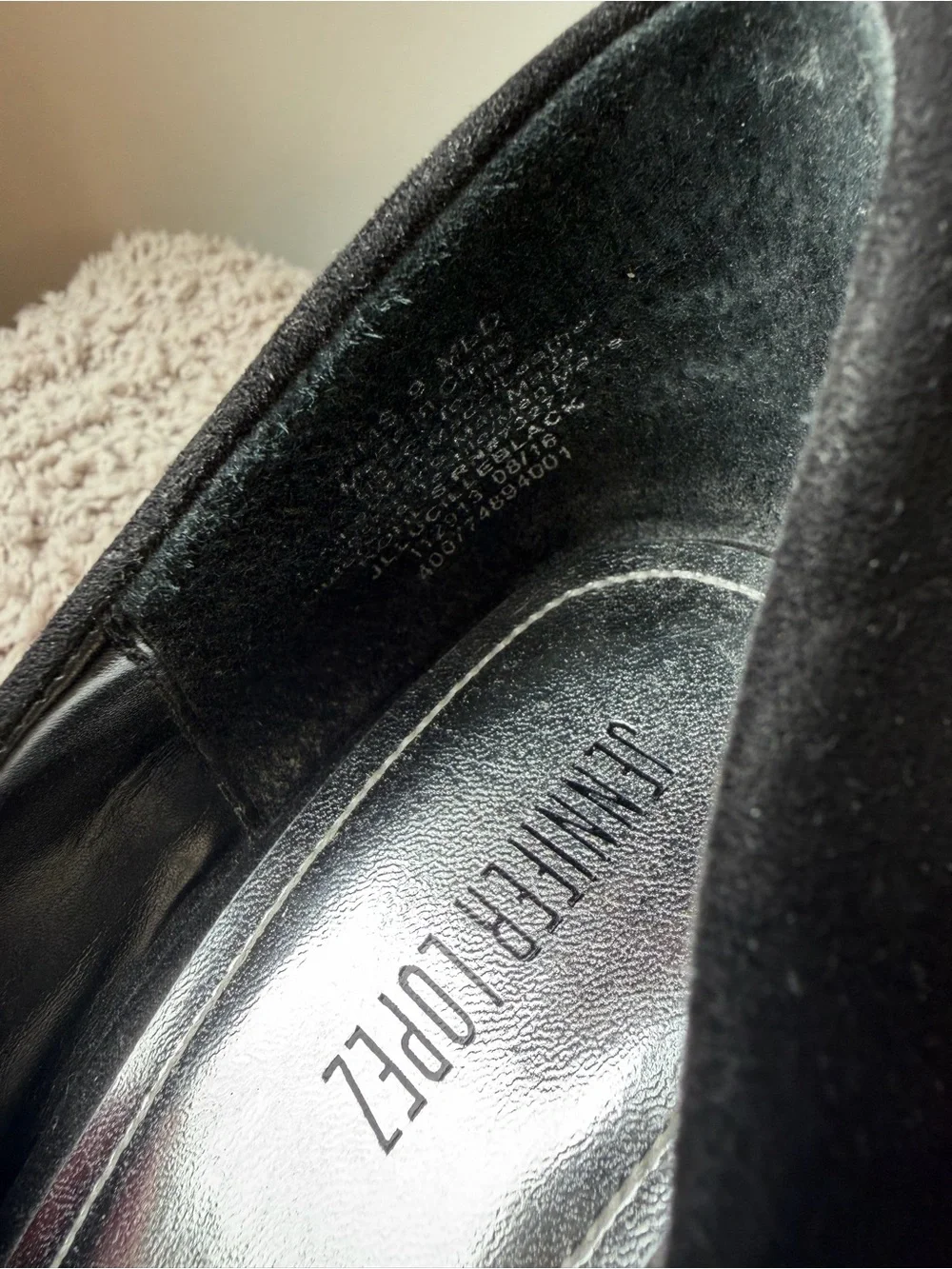 Jennifer Lopez Black Suede Platform Pumps